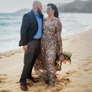 Rose gold evening gown